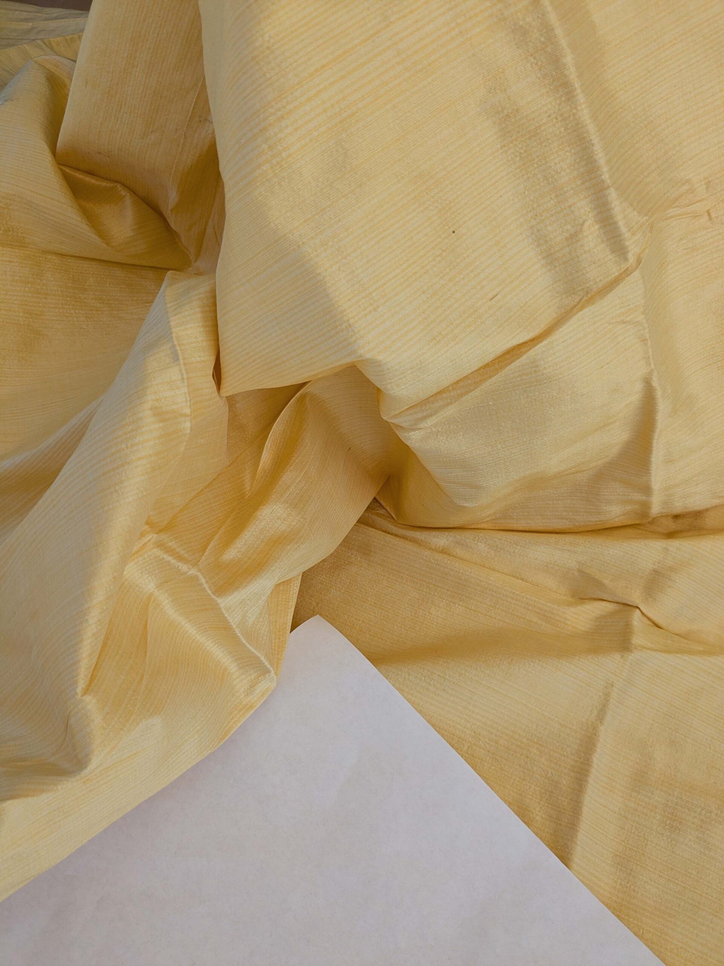 17 EV42 2.2y x 54"w Scalamandre Powers Court Lemon Yellow Silk Taffeta Strie MSRP USD 342/Y Faint Smudges