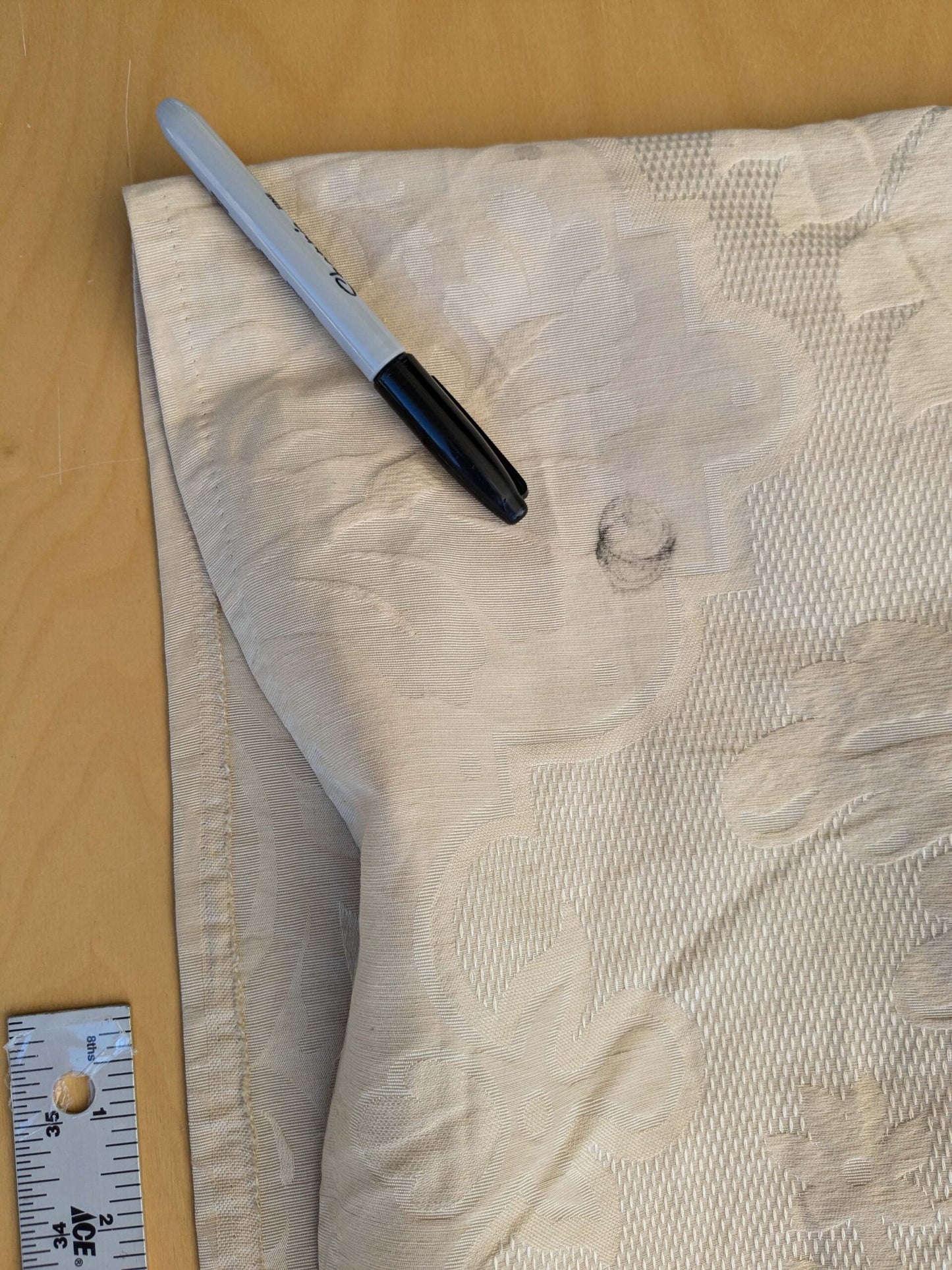 18 EV42 2.4y x 56"w Scalamandre Kilfane Beige Damask Floral Renaissance Silk Blend