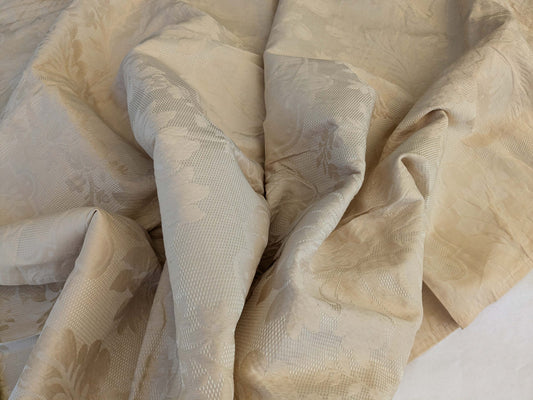 18 EV42 2.4y x 56"w Scalamandre Kilfane Beige Damask Floral Renaissance Silk Blend