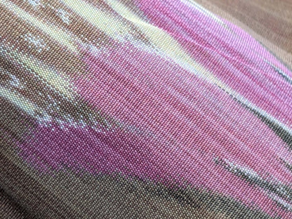 19 EV42 2.4y x 54"w Scalamandre Paradiso Bronze Brown Purple Bird Tropical Floral Silk Warp Print Fr France MSRP USD 450/Y