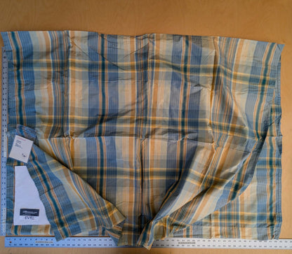 20 EV42 2.2y x 49"w Scalamandre Reveur Plaid Blue and Gold Silk