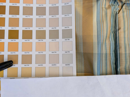 20 EV42 2.2y x 49"w Scalamandre Reveur Plaid Blue and Gold Silk