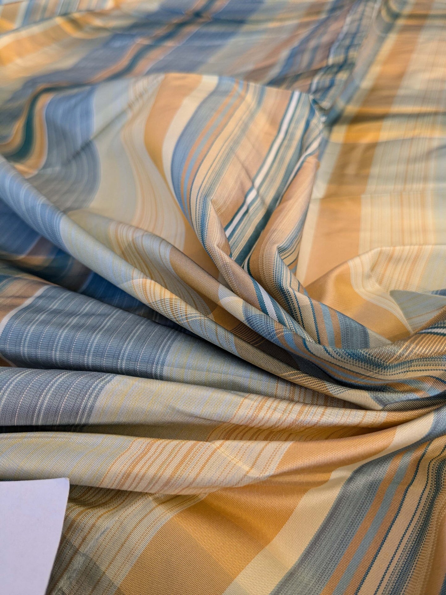 20 EV42 2.2y x 49"w Scalamandre Reveur Plaid Blue and Gold Silk