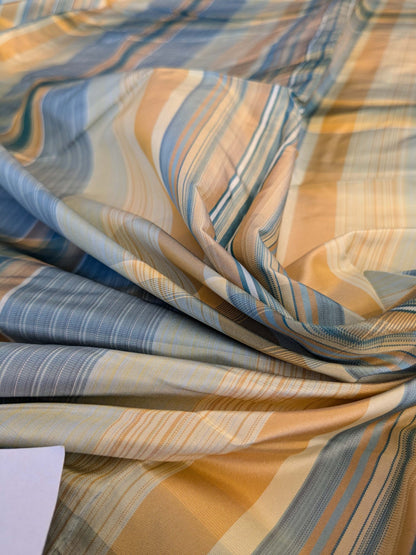 20 EV42 2.2y x 49"w Scalamandre Reveur Plaid Blue and Gold Silk