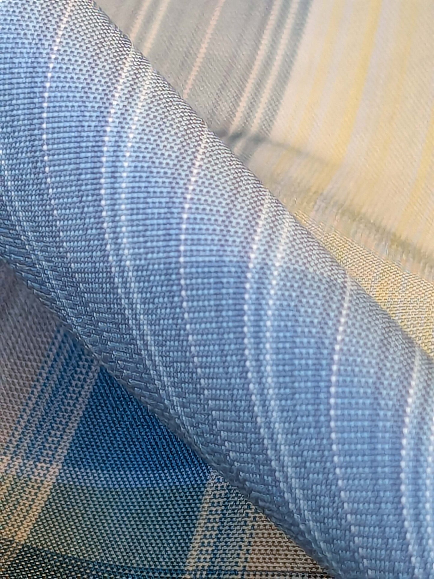20 EV42 2.2y x 49"w Scalamandre Reveur Plaid Blue and Gold Silk