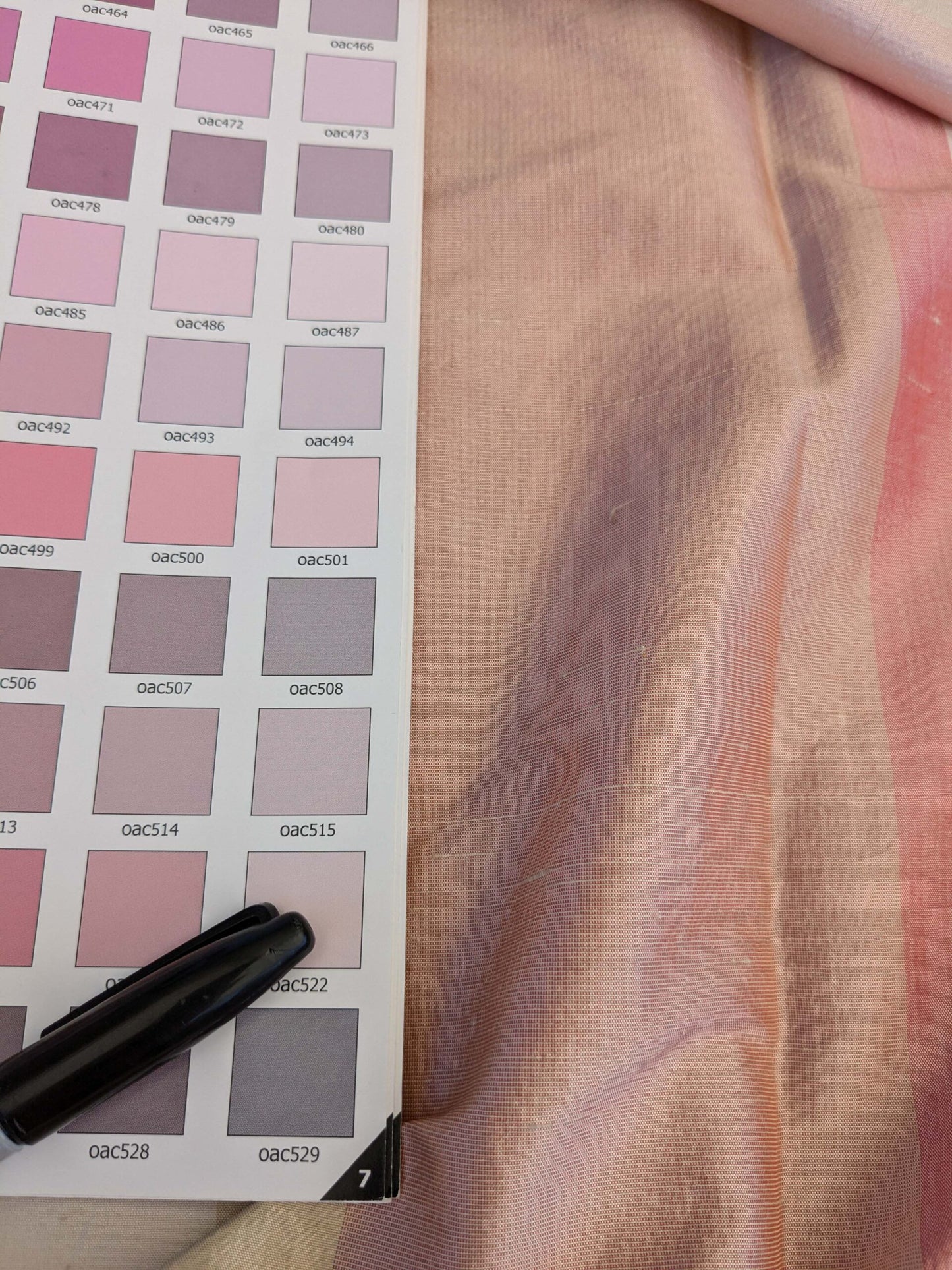 22 EV42 2.4y x 55"w Scalamandre Rainbow Mutli Greens Pinks and White Ombre Stripe Silk