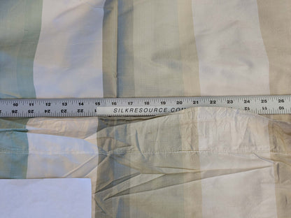 22 EV42 2.4y x 55"w Scalamandre Rainbow Mutli Greens Pinks and White Ombre Stripe Silk