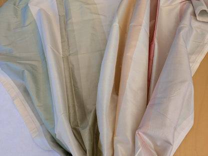 22 EV42 2.4y x 55"w Scalamandre Rainbow Mutli Greens Pinks and White Ombre Stripe Silk