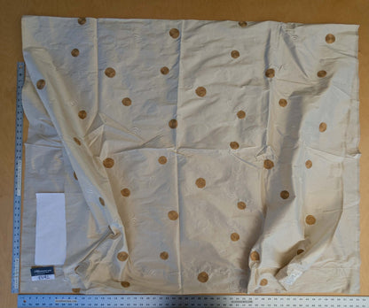 24 EV42 2.4y x 53"w Scalamandre Colony Roma Hokkaido Beige Embroidery Silk Dot Circle Brown