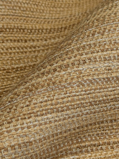 26 EV42 2.2y x 54" Scalamandre Herbeaux Straw Brown Strie Texture Silk Blend