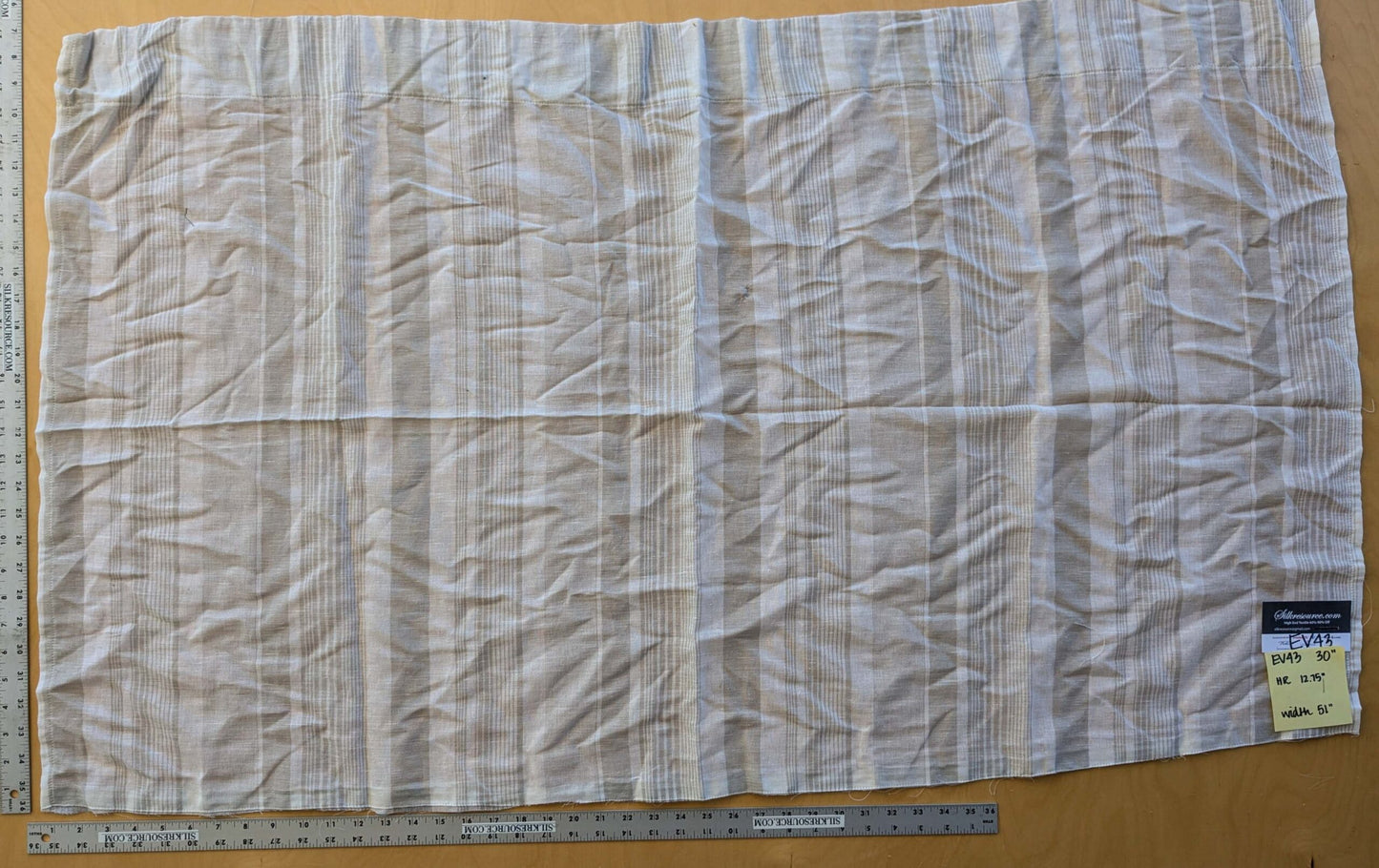 1 EV43 Sheers 30" x 51" wide Scalamandre Stripe Beige Cream Small Stain