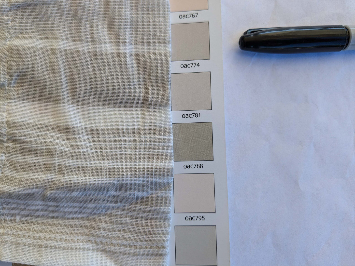 1 EV43 Sheers 30" x 51" wide Scalamandre Stripe Beige Cream Small Stain