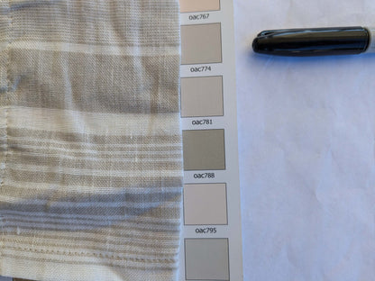 1 EV43 Sheers 30" x 51" wide Scalamandre Stripe Beige Cream Small Stain