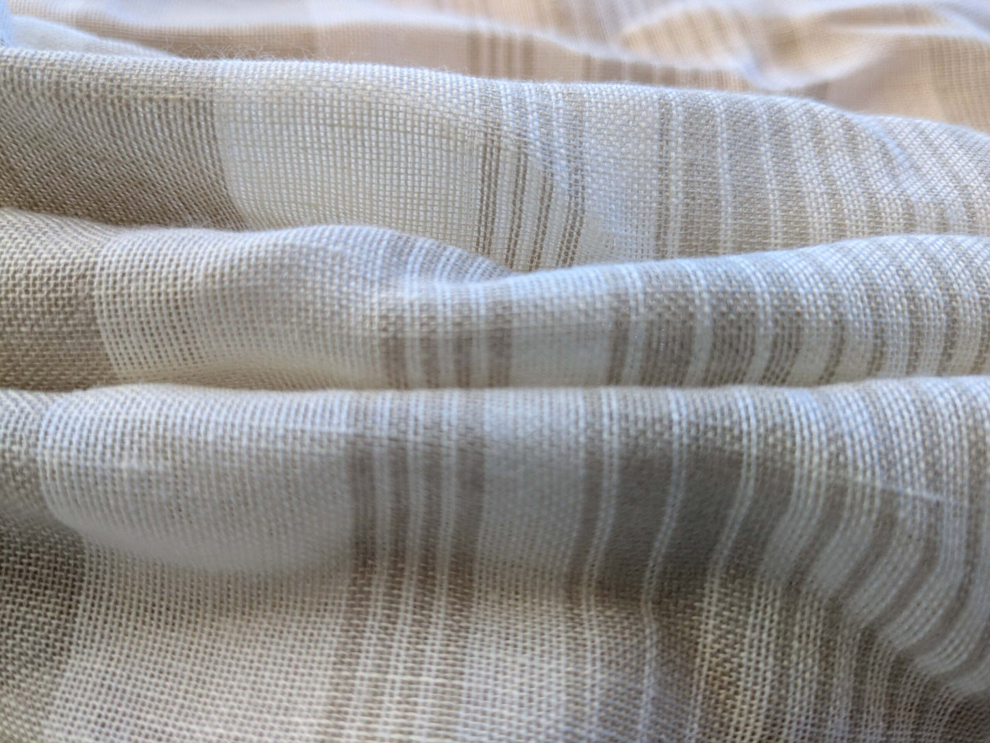 1 EV43 Sheers 30" x 51" wide Scalamandre Stripe Beige Cream Small Stain