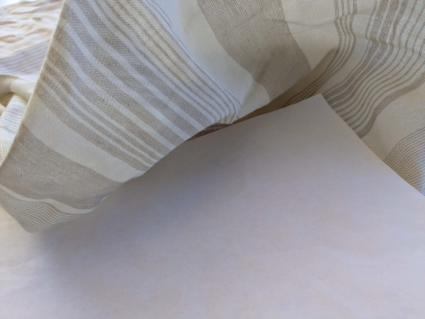 1 EV43 Sheers 30" x 51" wide Scalamandre Stripe Beige Cream Small Stain