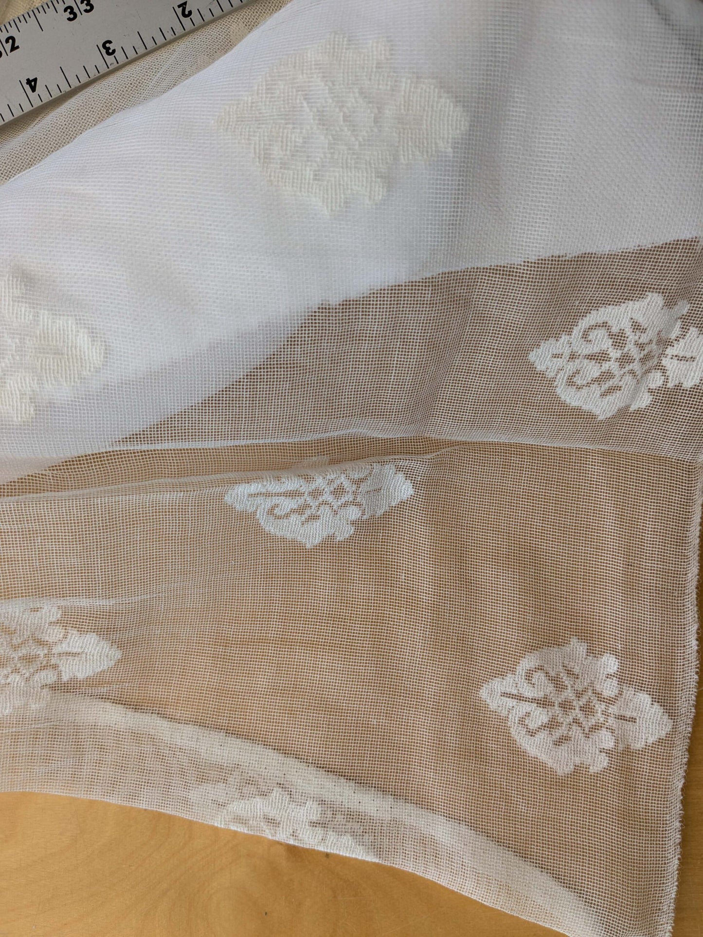 2 EV43 Sheers 2.1y x 66"w  Scalamandre Havisham White Cotton Madras Small Scale Texture