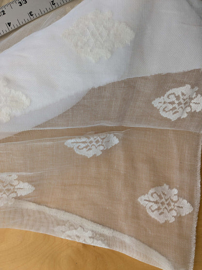 2 EV43 Sheers 2.1y x 66"w  Scalamandre Havisham White Cotton Madras Small Scale Texture