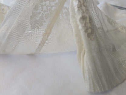 2 EV43 Sheers 2.1y x 66"w  Scalamandre Havisham White Cotton Madras Small Scale Texture