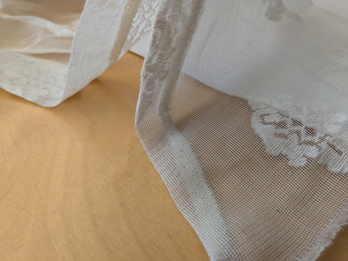 2 EV43 Sheers 2.1y x 66"w  Scalamandre Havisham White Cotton Madras Small Scale Texture