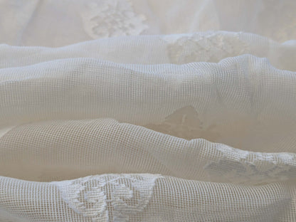 2 EV43 Sheers 2.1y x 66"w  Scalamandre Havisham White Cotton Madras Small Scale Texture