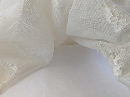 2 EV43 Sheers 2.1y x 66"w  Scalamandre Havisham White Cotton Madras Small Scale Texture