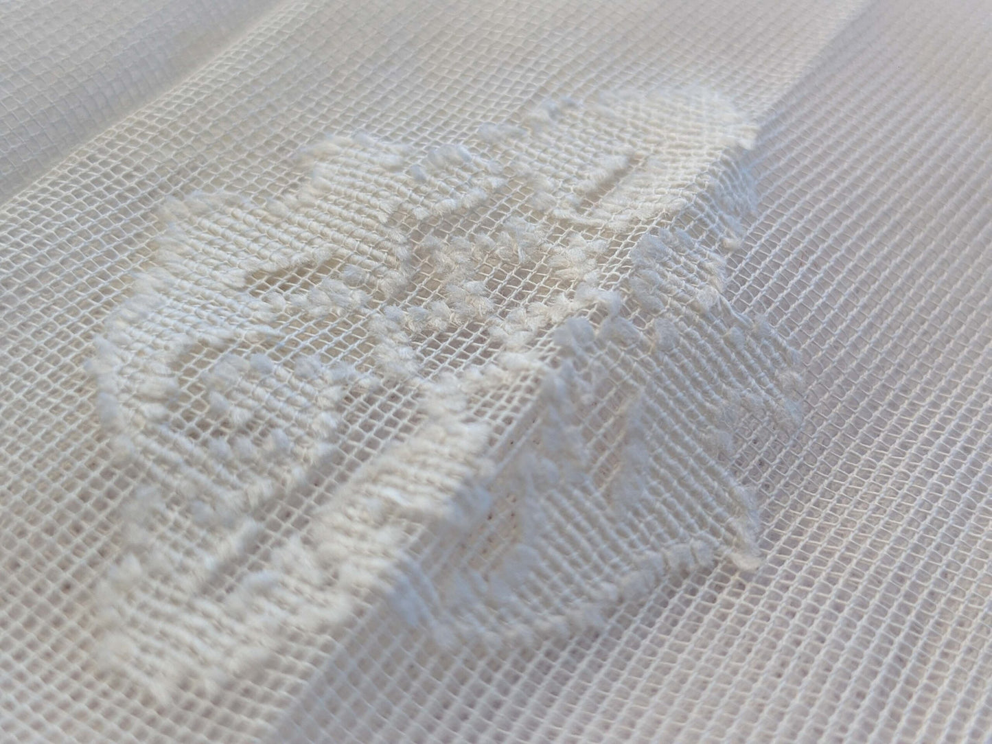 2 EV43 Sheers 2.1y x 66"w  Scalamandre Havisham White Cotton Madras Small Scale Texture