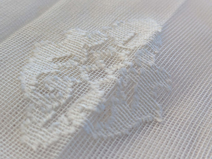 2 EV43 Sheers 2.1y x 66"w  Scalamandre Havisham White Cotton Madras Small Scale Texture