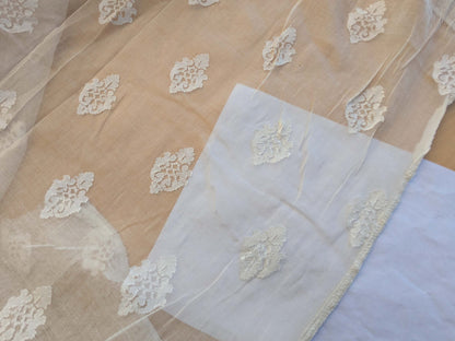 2 EV43 Sheers 2.1y x 66"w  Scalamandre Havisham White Cotton Madras Small Scale Texture