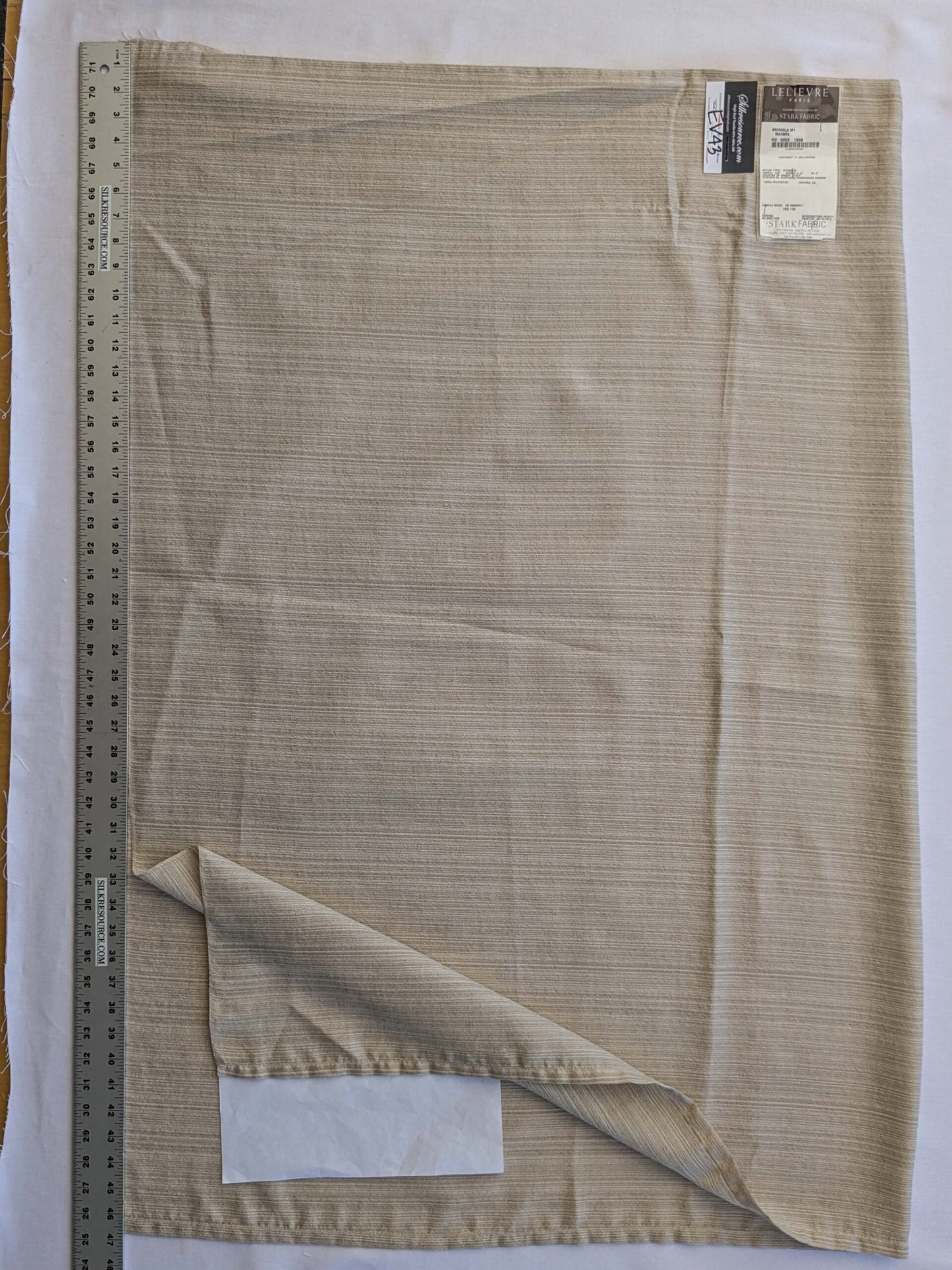 5 EV43 Sheers 1.3y x 126"wide Scalamandre Lelievre Paris Briscola M1 Marbre Beige Strie Texture Polyester MSRP USD 652/y