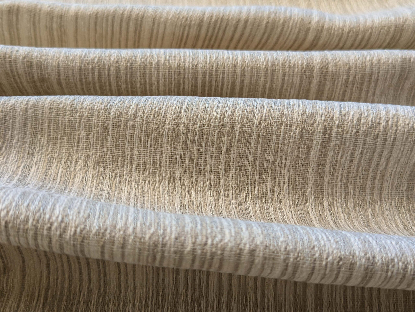 5 EV43 Sheers 1.3y x 126"wide Scalamandre Lelievre Paris Briscola M1 Marbre Beige Strie Texture Polyester MSRP USD 652/y