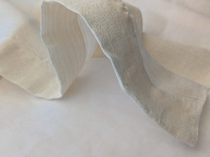 6 EV43 Sheers 1.2 x 63"w Scalamandre Lelievre Paris Briscola M1 Blanc Cream White Strie Texture Polyester MSRP USD 652/y