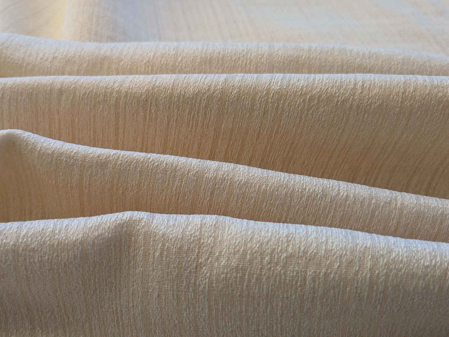 6 EV43 Sheers 1.2 x 63"w Scalamandre Lelievre Paris Briscola M1 Blanc Cream White Strie Texture Polyester MSRP USD 652/y