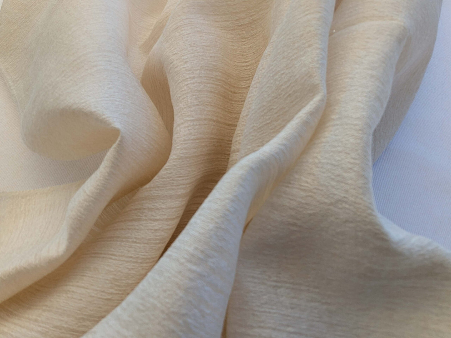 6 EV43 Sheers 1.2 x 63"w Scalamandre Lelievre Paris Briscola M1 Blanc Cream White Strie Texture Polyester MSRP USD 652/y