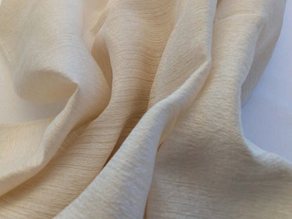 6 EV43 Sheers 1.2 x 63"w Scalamandre Lelievre Paris Briscola M1 Blanc Cream White Strie Texture Polyester MSRP USD 652/y