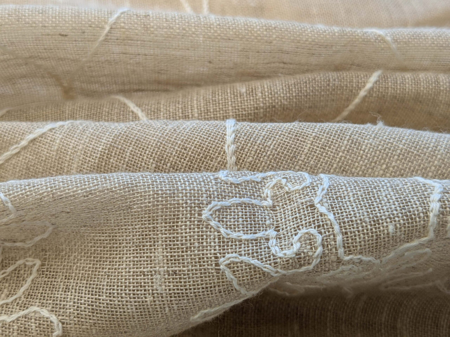 7 EV43 Sheers 2.4y x 51"w with Corner Cut Scalamandre Sheer Diamond Ogee Brown Art Deco