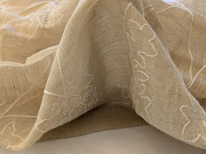 7 EV43 Sheers 2.4y x 51"w with Corner Cut Scalamandre Sheer Diamond Ogee Brown Art Deco