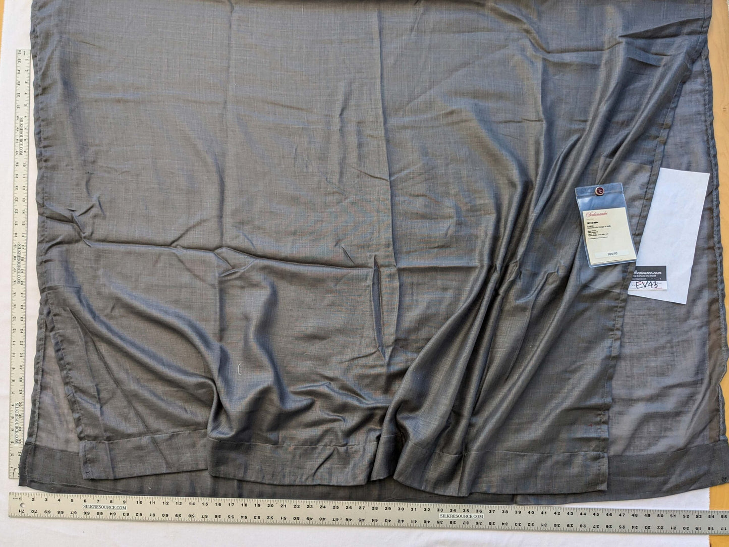 8 EV43 Sheers 2.4y x 56"w Scalamandre Casino Grey Memories of a Voyage to India Sheer Chintz Solid MSRP USD224/y