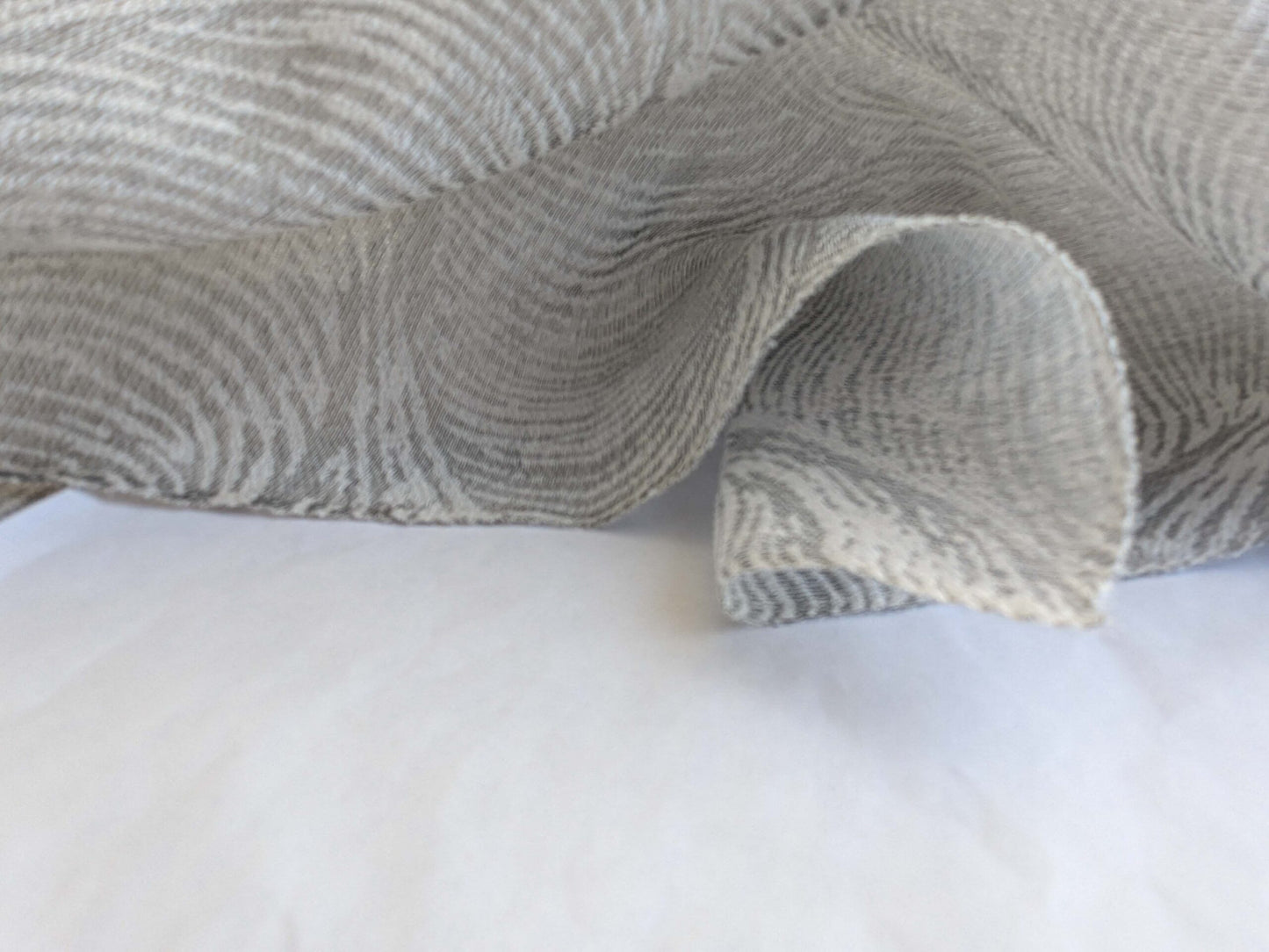 9 EV43 Sheers 2.4y x 56"w Scalamandre Rollingstone WLB Cloud Gray Wave Strie Texture