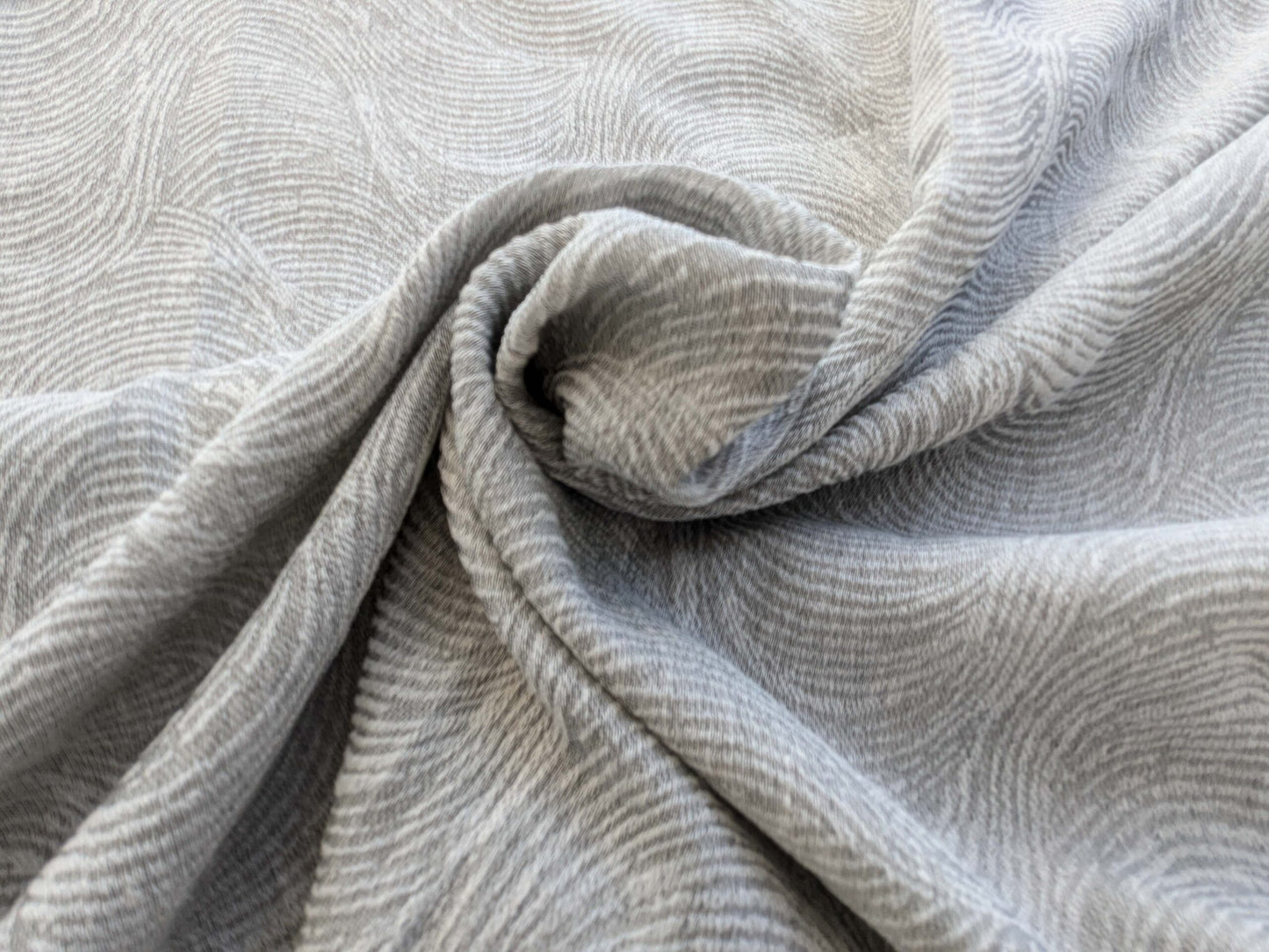 10 EV43 Sheers 2.4y x 559"w  Scalamandre Rollingstone WLB Cloud Gray Wave Strie Texture