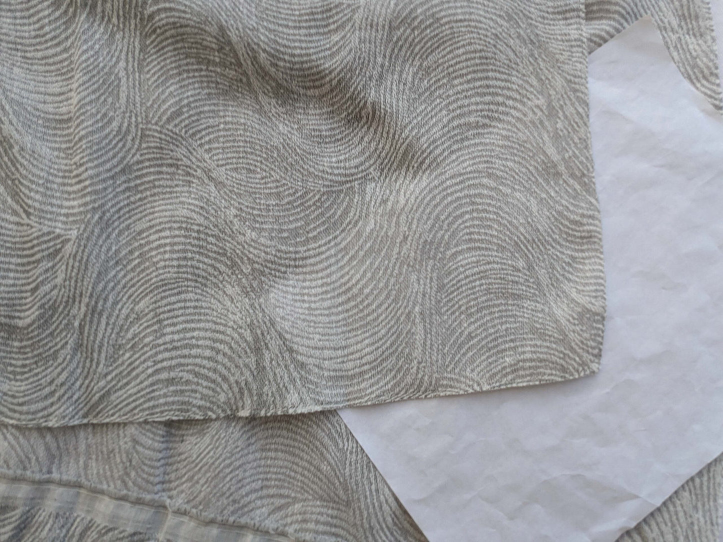 10 EV43 Sheers 2.4y x 559"w  Scalamandre Rollingstone WLB Cloud Gray Wave Strie Texture