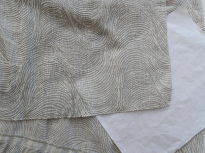 10 EV43 Sheers 2.4y x 559"w  Scalamandre Rollingstone WLB Cloud Gray Wave Strie Texture