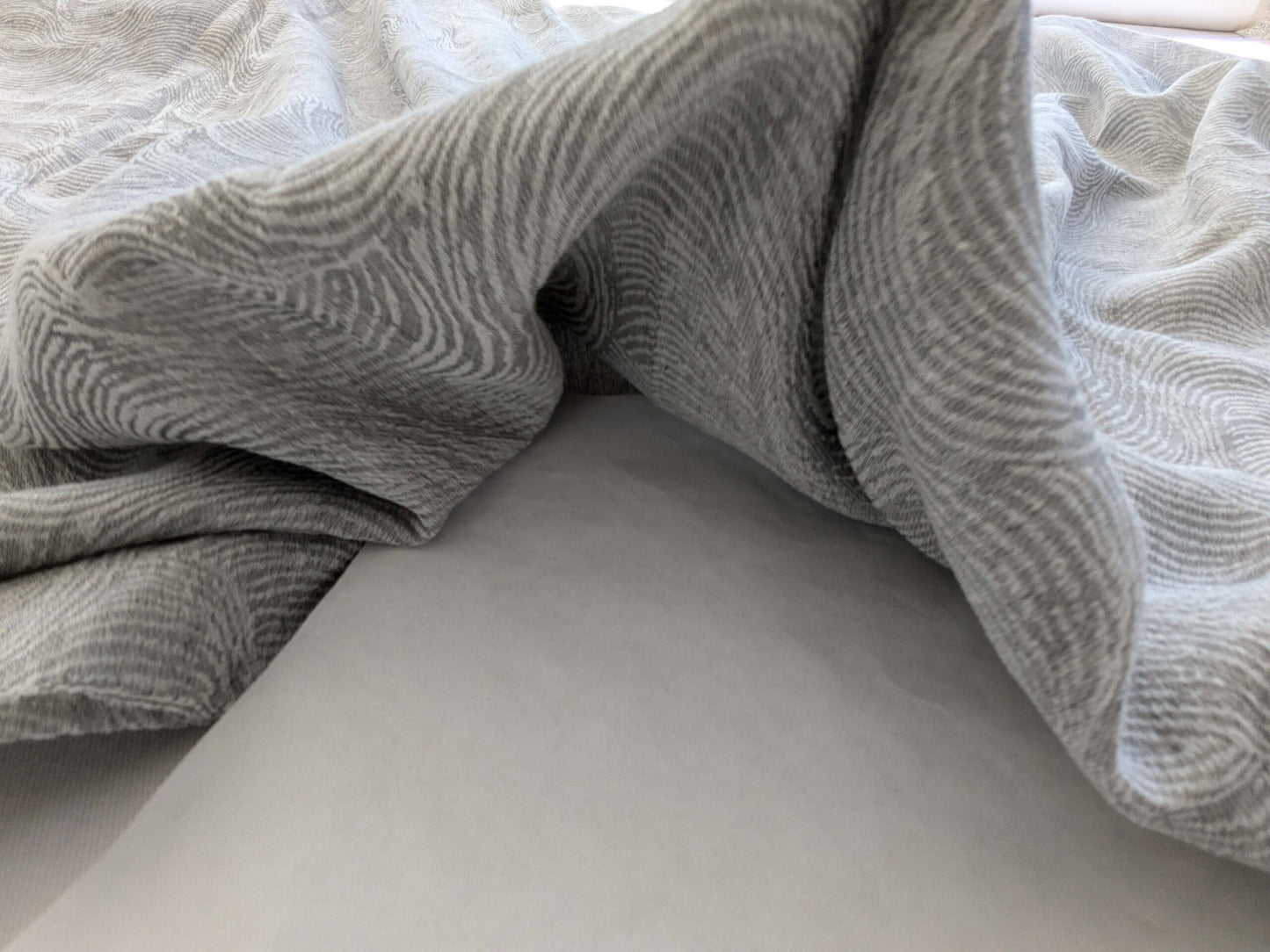 10 EV43 Sheers 2.4y x 559"w  Scalamandre Rollingstone WLB Cloud Gray Wave Strie Texture