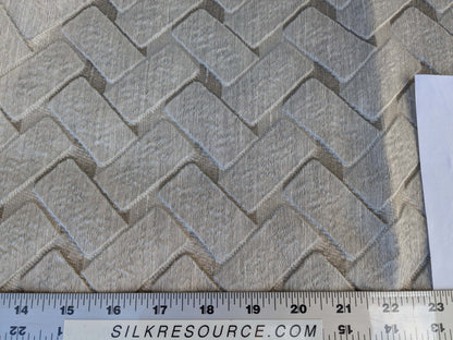 11 EV43 Sheers 2.4y x 51"w Scalamandre Union Oyster Geometric Gray Linen Polyester