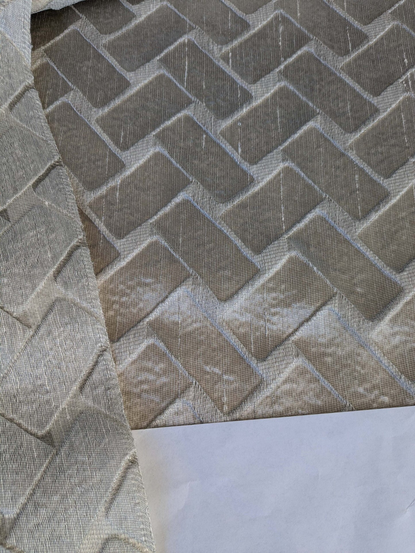 11 EV43 Sheers 2.4y x 51"w Scalamandre Union Oyster Geometric Gray Linen Polyester