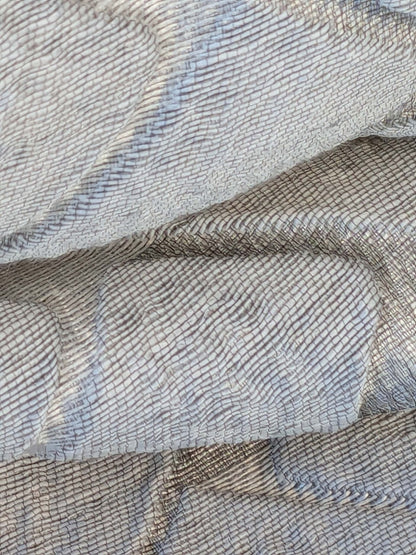 11 EV43 Sheers 2.4y x 51"w Scalamandre Union Oyster Geometric Gray Linen Polyester