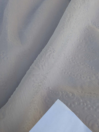 12 EV43 Sheers 2.4y x 56"w Scalamandre Christian Fischbacher Orient Light Eggshell Abstract Jacquard Small Stain