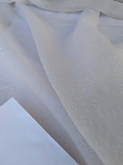 13 EV43 Sheers 2.4y x 57"w with Corner Cut Scalamandre Christian Fischbacher Orient Light Beige Gray Abstract Jacquard