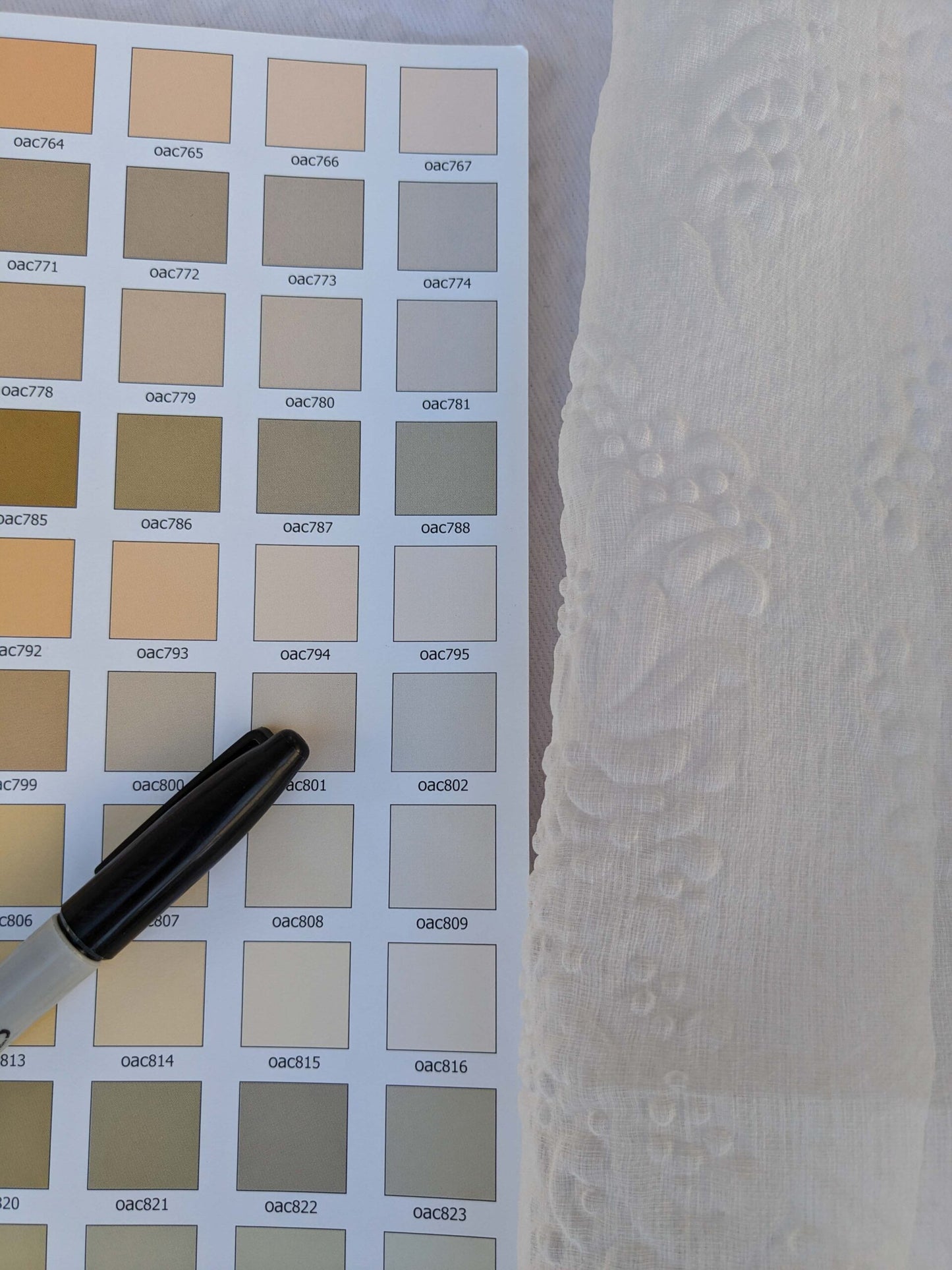 13 EV43 Sheers 2.4y x 57"w with Corner Cut Scalamandre Christian Fischbacher Orient Light Beige Gray Abstract Jacquard