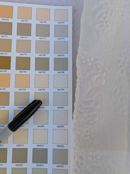 13 EV43 Sheers 2.4y x 57"w with Corner Cut Scalamandre Christian Fischbacher Orient Light Beige Gray Abstract Jacquard