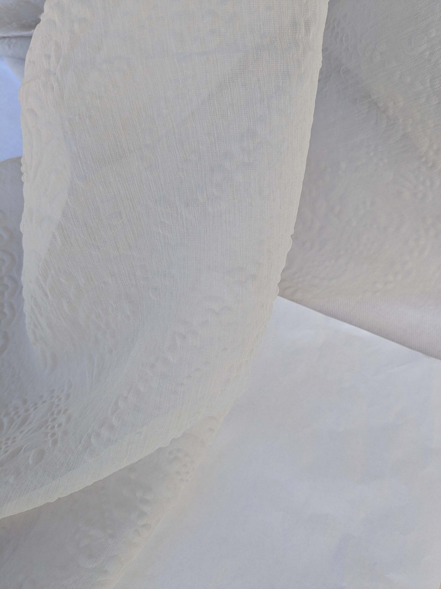 13 EV43 Sheers 2.4y x 57"w with Corner Cut Scalamandre Christian Fischbacher Orient Light Beige Gray Abstract Jacquard